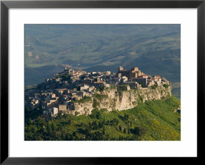Morning View Of Hill Town, Calascibetta, Enna, Sicily, Italy by Walter Bibikow Pricing Limited Edition Print image