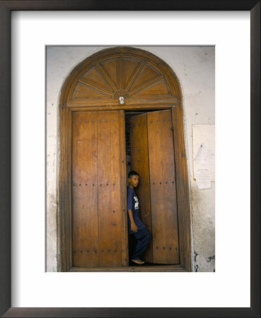Arab Style Lamu Door, Old Town, Mombasa, Kenya, East Africa, Africa by Storm Stanley Pricing Limited Edition Print image