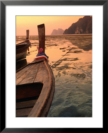 Longtail Boat With Decoration To Appease Spirits On Ao Ton Sai Beach, Ko Lanta Yai, Krabi, Thailand by Dominic Bonuccelli Pricing Limited Edition Print image