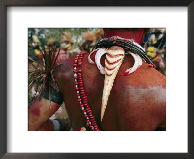 A Huli Wigman Dancer With Shell Necklaces And Body Paint Prepares For The Annual Tribal Sing-Sing by Jodi Cobb Pricing Limited Edition Print image