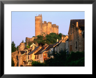 Castle Towering Above Village Houses, Aveyron Region, Najac, Midi-Pyrenees, France by David Tomlinson Pricing Limited Edition Print image