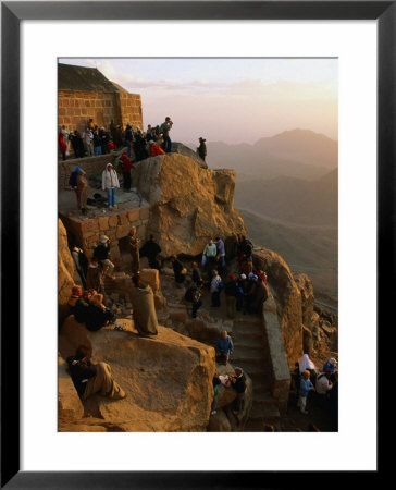 Crowd Watching Sunrise From Summit Of Mt. Sinai, Mt. Sinai, Egypt by Mark Daffey Pricing Limited Edition Print image