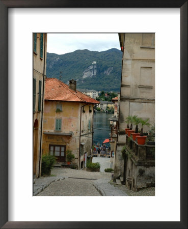 Cobblestone Street Down To Waterfront, Lake Orta, Orta, Italy by Lisa S. Engelbrecht Pricing Limited Edition Print image