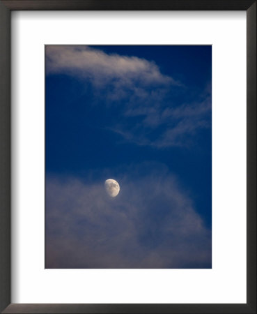 The Moon Surrounded By Cirrus Clouds Against A Blue Sky, Groton, Connecticut by Todd Gipstein Pricing Limited Edition Print image