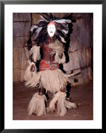 Ostrich Feather Masked Dancer, Victoria Falls, Zimbabwe by Claudia Adams Pricing Limited Edition Print image