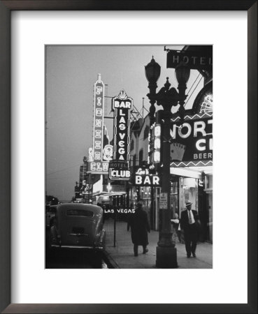 Brightly Lit Casinos Lining The Street by Peter Stackpole Pricing Limited Edition Print image
