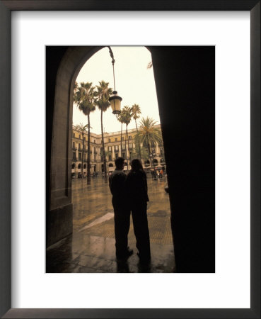 Couple In Plaza Real Gothic Square, Barcelona, Spain by Michele Westmorland Pricing Limited Edition Print image