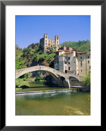 Doria's Castle And Medieval Bridge Across River Nervia, Dolceacqua, Liguria, Italy, Europe by Sheila Terry Pricing Limited Edition Print image