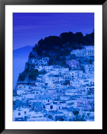 Evening View Of Capri Town From Via Castello, Bay Of Naples, Campania, Italy by Walter Bibikow Pricing Limited Edition Print image