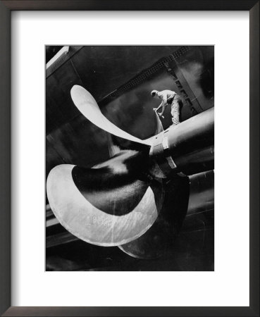 Workman Checking Out One Of The Newly Constructed 34 Ton Propellers by Alfred Eisenstaedt Pricing Limited Edition Print image