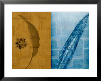 Contrasting Leaves In Gold And Blue by Robert Cattan Pricing Limited Edition Print image