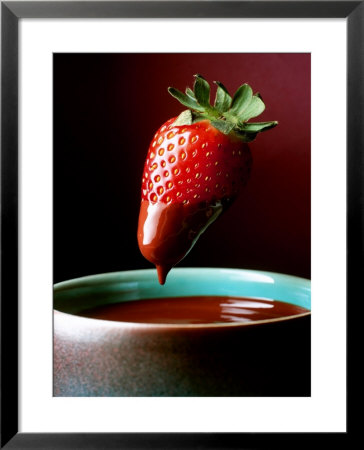 Strawberry Being Dipped In Chocolate Fondue by Bernhard Winkelmann Pricing Limited Edition Print image