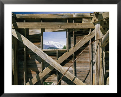 View Of Mount Blackburn Seen Through A Window In Kennicott by Rich Reid Pricing Limited Edition Print image