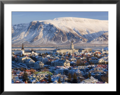 View Over Reykjavik In Winter, Iceland by Gavin Hellier Pricing Limited Edition Print image
