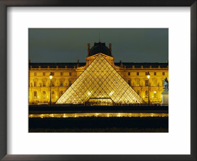 The Louvre And Pyramid Illuminated At Night, Paris, France, Europe by Gavin Hellier Pricing Limited Edition Print image