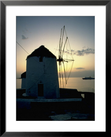 Silhouette Of A Windmill, Mykonos, Greece by Ron Johnson Pricing Limited Edition Print image
