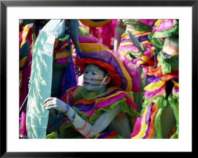 Ati-Atihan Festival Participant Holding Up Shield, Kalibo, Panay Island, Aklan, Philippines by John Pennock Pricing Limited Edition Print image