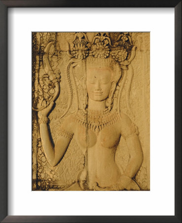 Relief Carving On The Temple At Angkor Wat, Angkor, Siem Reap, Cambodia, Indochina, Asia by Bruno Morandi Pricing Limited Edition Print image