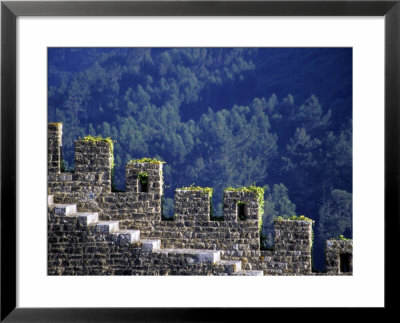 Steps By Crenellated Walls Of 12Th Century Castle, Obidos, Portugal by John & Lisa Merrill Pricing Limited Edition Print image