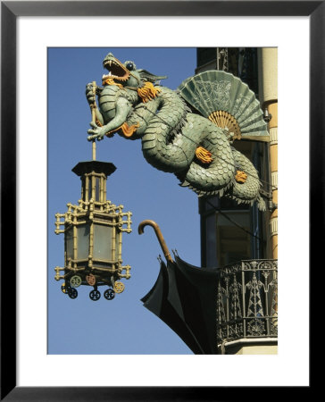 Carved Chinese Dragon With Fan And Lantern by Richard Nowitz Pricing Limited Edition Print image