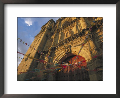 Templo De San Felipe De Neri With Garlands For Dia De La Revolucion, Oaxaca, Mexico by Judith Haden Pricing Limited Edition Print image