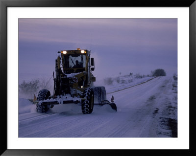 Snow Plowing Country Road, Alberta, Canada by Troy & Mary Parlee Pricing Limited Edition Print image