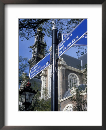 Close-Up Of Direction Sign For Major Sights Along Canal, Amsterdam, The Netherlands (Holland) by Richard Nebesky Pricing Limited Edition Print image