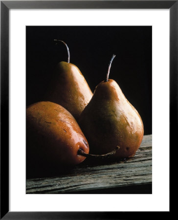 Detailed Image Of Three Pears On Wood Surface by Rick Souders Pricing Limited Edition Print image
