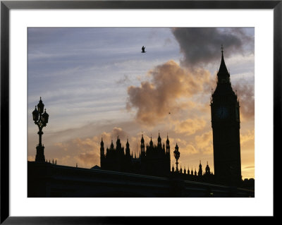Silhouetted View Of Big Ben And Westminster Abbey Against A Twilight Sky by Jodi Cobb Pricing Limited Edition Print image