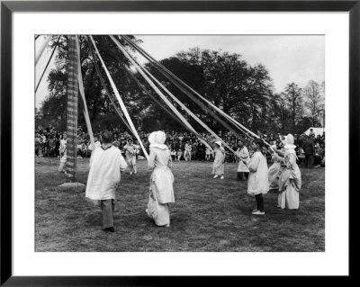 The Children Of Ickwell Bedfordshire Continue The English Tradition Of Maypole Dancing by Fred Musto Pricing Limited Edition Print image
