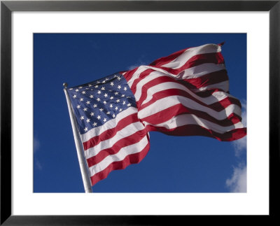 American Flag Flaps In Wind, Cle Elum, Washington, Usa by Nancy & Steve Ross Pricing Limited Edition Print image