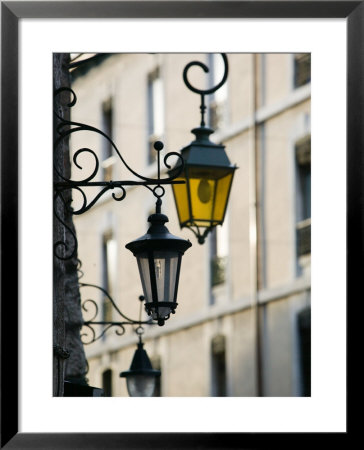 Street Lamps In Old Town, Annecy, French Alps, Savoie, Chambery, France by Walter Bibikow Pricing Limited Edition Print image