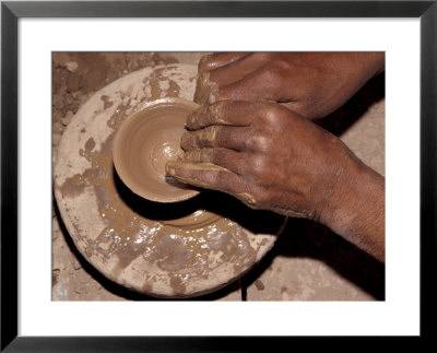 Potter Forms Clay Cup On Wheel, Morocco by John & Lisa Merrill Pricing Limited Edition Print image