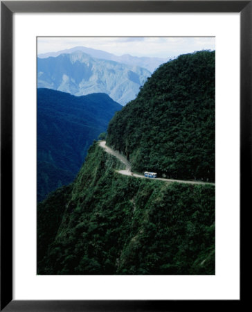 Bus Travelling The World's Most Dangerous Road by Craig Pershouse Pricing Limited Edition Print image