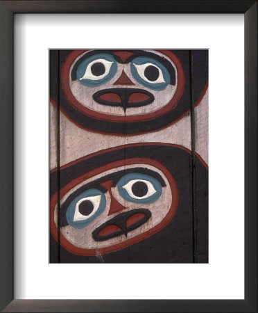 Tlingit Carved Faces On Chief Shakes Tribal House Historic Monument, Alaska by Rich Reid Pricing Limited Edition Print image