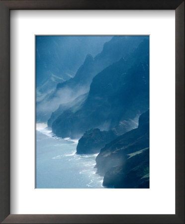 Mist On Rocky Coastline, Kauai, Hawaii, Usa by Eric Wheater Pricing Limited Edition Print image