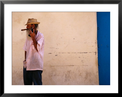 Old Man With Transistor Radio And Cigar, Havana, Havana, Cuba by Dominic Bonuccelli Pricing Limited Edition Print image