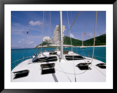 Deck, Mast And Rigging Of Bare Boat Charter Catamaran, Tortola, Virgin Islands by John Elk Iii Pricing Limited Edition Print image
