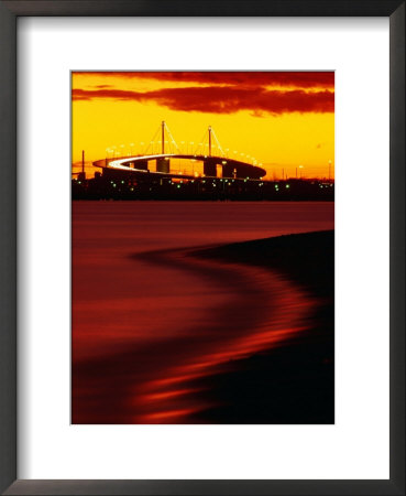 Westgate Bridge At Sunset From Middle Park, Melbourne, Victoria, Australia by John Banagan Pricing Limited Edition Print image