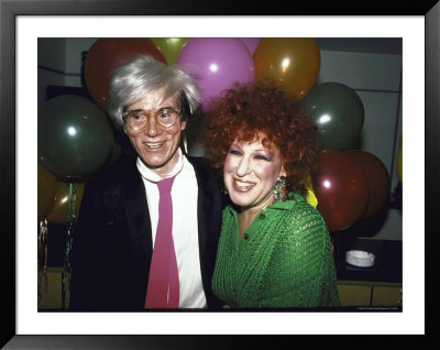 Andy Warhol And Actress And Singer Bette Midler At Event by David Mcgough Pricing Limited Edition Print image