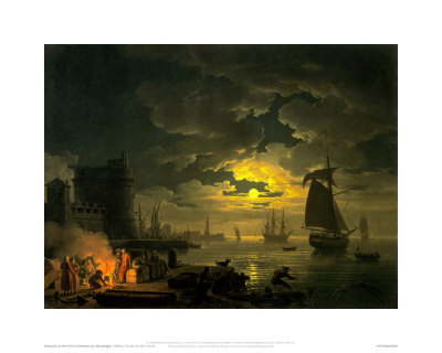 Entrance To The Port Of Palermo By Moonlight, C.1769 by Claude Joseph Vernet Pricing Limited Edition Print image