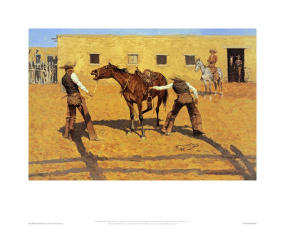 His First Lesson by Frederic Sackrider Remington Pricing Limited Edition Print image