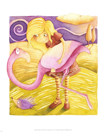 Alice With Flamingo by Gosia Mosz Pricing Limited Edition Print image