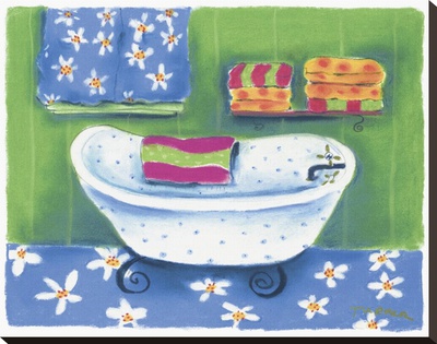 White Tub With Blue Polka Dots by Dona Turner Pricing Limited Edition Print image