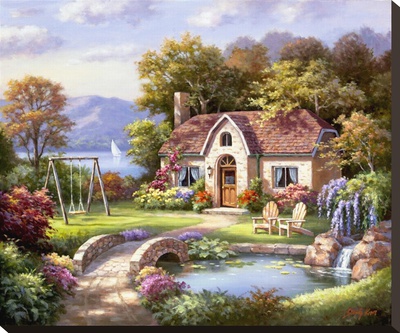 Stone Bridge Cottage by Sung Kim Pricing Limited Edition Print image