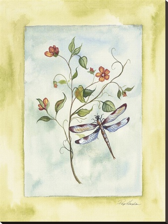 Dragonfly With Orange Flowers by Paige Houghton Pricing Limited Edition Print image