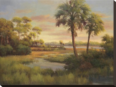 River Cove With Palms I by R Rutley Pricing Limited Edition Print image