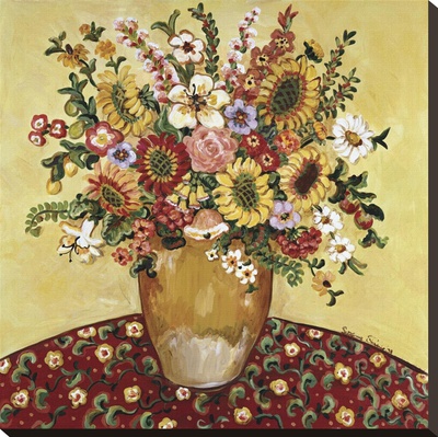 Golden Vase Floral by Suzanne Etienne Pricing Limited Edition Print image