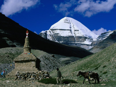 Stupa Assembled Of Roughly Carved Stones At Mt. Kailash, Sacred Mountain Peak, Mt. Kailash, Tibet by Bill Wassman Pricing Limited Edition Print image