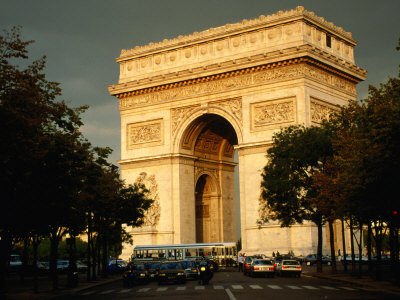 Arc De Triomphe At Dusk, Paris, France by Brent Winebrenner Pricing Limited Edition Print image